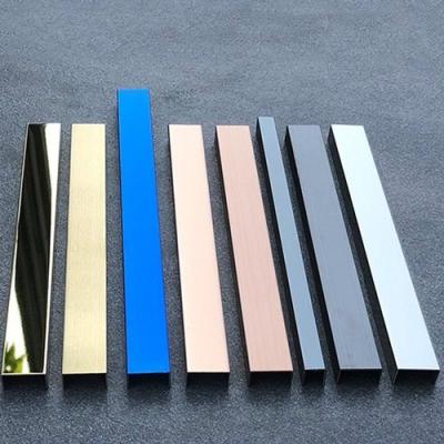 China Modern China Products SS201 Stainless Steel Profile Tile Trim Square 10*30*10 U-shaped Edge For Bathroom Wall Or Floor Decoration for sale