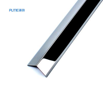 China Modern Indoor Decorative Stainless Steel Tile Trim Profiles Strips Protection Profile For Wall Corner Covers for sale