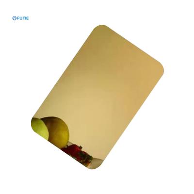 China Furniture Decoration Made In China Cold Rolled Mill Making 201 304 4ft X 8ft Mirror Gold SS Pvd Coated Sheet for sale