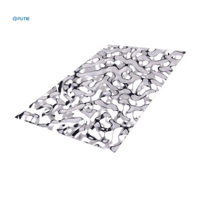 China Furniture Decoration Panel Stainless Steel Sheets For Kitchen Wall Ss201 Sus304 Mirror Gold Steel Plate Prices Water Ripple Stainless Sheet for sale