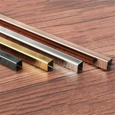 China Factory Wholesale 304 Modern Mirror Customized Color SS Tile Type Stainless Steel Trim U Shape Decorative Accessories 10*25*10 for sale