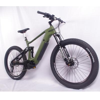 China Carbon fiber full suspension skin battery e bikes 500watts electric bicycle 27.5 frame mid drive motor ebike mountainbike for sale