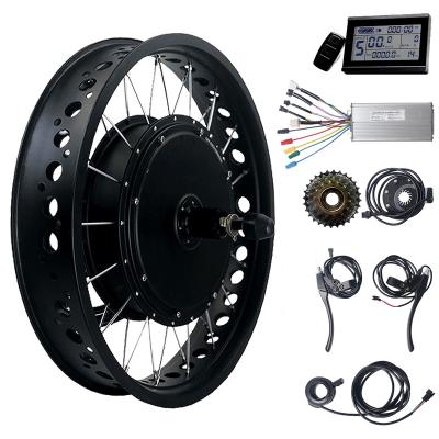 China 4.0 Tire Ebike Conversion Kit 48V 1500W 20inch 26inch Rear Wheel Hub Motor Kit For Snow Fat Tire Electric Bike Kit 20