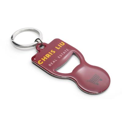 China Custom Shopping Trolley Market Supermarket Shopping Trolley Token Europe Key Chain With Bottle Opener Function No MOQ for sale