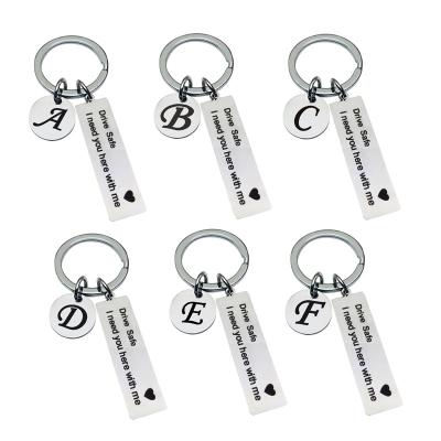 China Welcome Customize Drive Safe I Need You Here With Me Stainless Steel Drive Safe Key Chain for sale