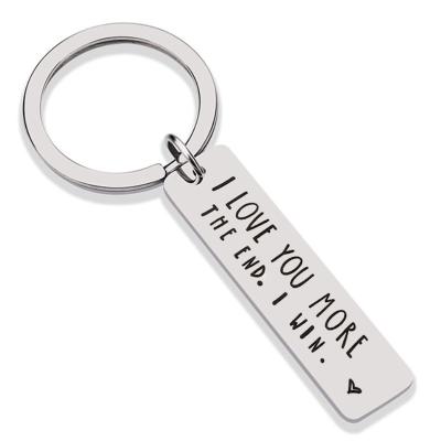 China Welcome Customize Amazon Hotsale Stainless Steel Laser Logo I Love You More End I Love You More End Key Chain for sale