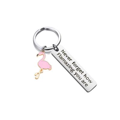 China Welcome Customize 2022 New Encouragement Gifts Keychain Never Forget How Flamazing You Are Stainless Steel Key Chain for sale