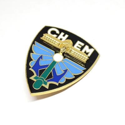 China Global Factory Made Company Anniversary Pins Two Layer 3D Hard Enamel Pin for sale