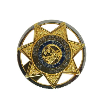 China America's Global Department of Corrections and Rehabilitation Star Badge Metal Pins for sale