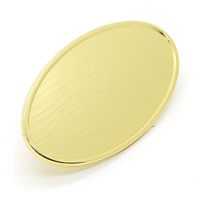 China Overall Iron Gold Color Plated Oval Shape Lapel Pins With Blank Butterfly Clutch 20x25mm Lapel Pins for sale