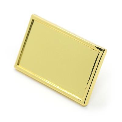 China Overall Iron Gold Color Plated Rectangle Shape Lapel Pins With Butterfly Clutch 25x15mm Blank Lapel Pin Badge Metal for sale