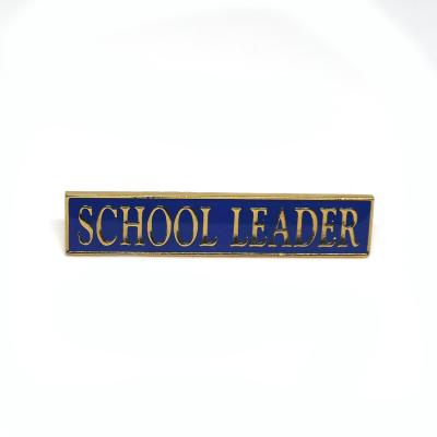 China Global Gold Plating 2D Color Hard Enamel School Leader Metal Lapel Pin for sale