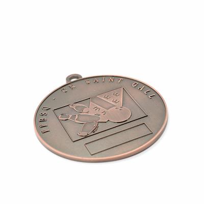 China 130mm Diameter Overall Medal Zinc Alloy Antique Copper Plated Sports Medal Rolling Custom NO MOQ for sale