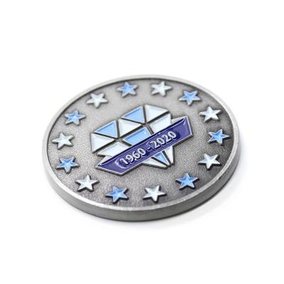 China Global 2D + 3D Women's Mountain Antique Nickel Plated Sea Custom Design Challenge Coins for sale