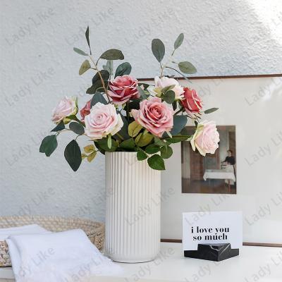 China China Wholesale Cheap Home Decoration Silk Rose Bouquet In Bulk Artificial Flower Wedding Decoration Real Touch for sale