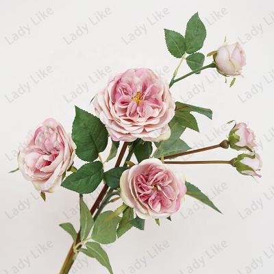 China Silk Flowers China Chinese Monthly Rose Artificial Single White Bulk Baby Latex Wedding Decoration Flower Stem Rose for sale