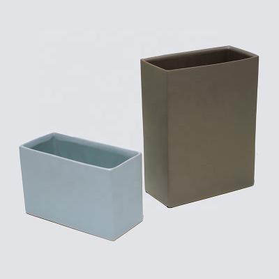 China Wholesale Modern Glazed Planter Geometric Rectangle Rectangle Flower Pot Ceramic Plant Succulent Pots For Home Decor for sale