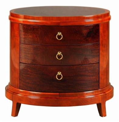 China High Quality Antique Mahogany Wood Custom Cherry Round Round Bedside Table Hotel Bedroom Furniture Solid Wood Solid Wood Bedside Nightstand for sale