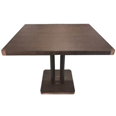 China Modern Restaurant Furniture Modern Dining Table and Chairs Set High Quality Square Walnut Wood Dining Table for sale