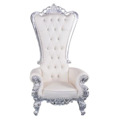 China Modern King And Queen High Back Royal Wedding Cheapest Pink Sliver Throne Chairs Luxury High Back Chair for sale