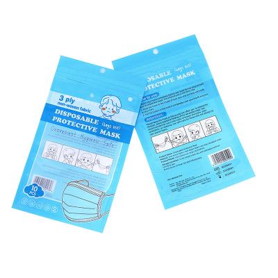 China OEM disposable resealable plastic ziplock packaging bag for N95/KF94/medical face mask for sale