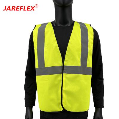 China Reflective Polyester High Visibility Lime Safety Vest Hook And Loop Closure for sale