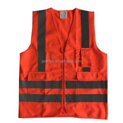 China 120g Orange Polyester Safety Vest With Pockets S-XL for sale