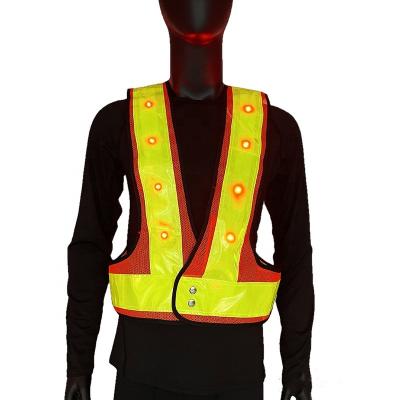 China FLASH LED Safety Reflector Led Vest / Hi Vis Led Reflective Safety Vest / Led Safety Vest for sale