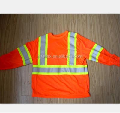 China High Visibility Long Sleeve Safety Shirt I 10cm Width Reflective Strips S-XL for sale