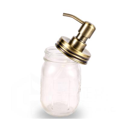 China Durable Antique Copper Stainless Steel Lotion Dispenser Lid For Regular Mouth Mason Jar for sale