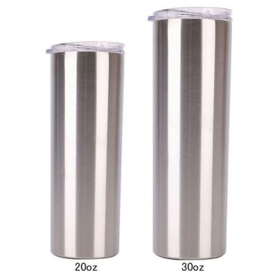 China Viable Sublimation Tumbler 20 Ounce Empty Tumbler Stainless Steel Double Lean Straight Wall Sublimation Tumbler 30oz for sale