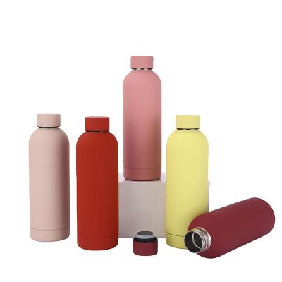 China 500ml 750ml Double Wall Viable Vacuum Small Mouth Leak Proof Bottle BPA Free 304 Stainless Steel Sports Flask Water Bottle for sale