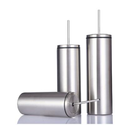 China Wholesale Bulk Skinny Stainless Steel 15oz&20oz&30oz Viable Tumbler Vacuum Insulated Tumbler Cups With Stainless Straw And Lid for sale