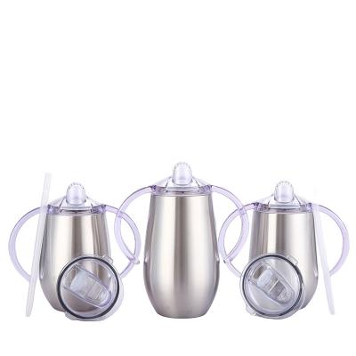 China Viable 8oz 9oz 14oz Sippy Cups Double Walled Baby Kids Toddler Kids Stainless Steel Insulated Sippy Cup With Handle for sale