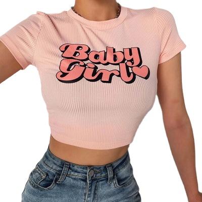 China New Arrival QUICK DRY Baby Printed Crop T-Shirt Casual Soft Tops for sale