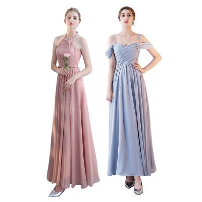 China 2021 Anti-Static Wholesale New Elegant Bridesmaid Dresses Chiffon Off The Shoulder Long Maid Of Honor Dresses Wedding Dresses for sale