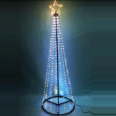 China Eco-friendly 6FT LED RGB Smart Controller Christmas Tree Light With Star Decoration Lighting 1.8M Flagpole Christmas Trees for sale