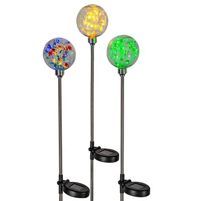 China LANDSCAPE Solar Garden Lights Outdoor Decorative Ball LED Lights Waterproof Solar Stake Lights for sale