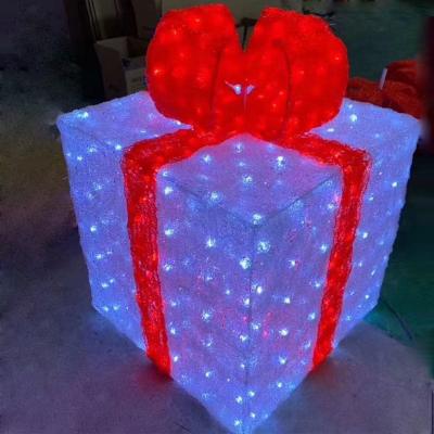 China Strong Decoration Customizable Colorful Gift Box Led Outdoor Holiday Light Pattern Light For Street Decoration Christmas for sale