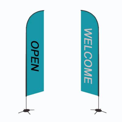 China FLYING Feather Flag and Poles Kit Open House Flag Signs Huge Advertising Feather Flag Kit For Business for sale