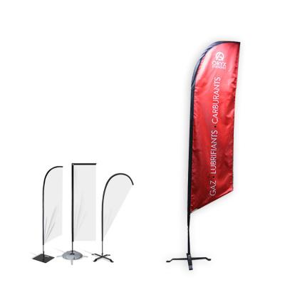 China Install In Polyester Knitted Fabric Feather Event Banner Ground High Quality Cheap Printed Flag for sale