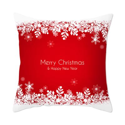 China Durable Custom Design Happy Christmas New Year Soft Comfortable Fabric Cushion for sale