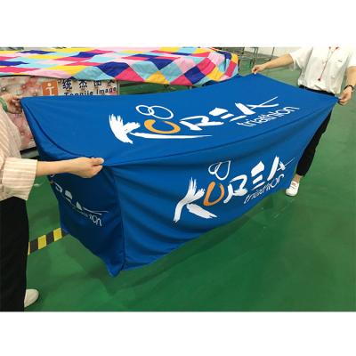 China Waterproof Table Cloth Logo Fitted Table Cloth Custom Made Good Quality Extension Bedspread With Your Own Design for sale