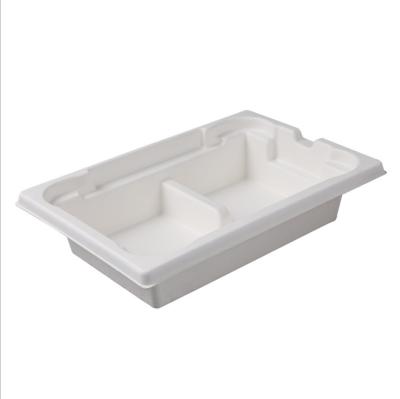 China Yiwu Factory Viable Virgin Pulp Mold Cosmetic White Paper Box Packaging Tray Canton Fair for sale