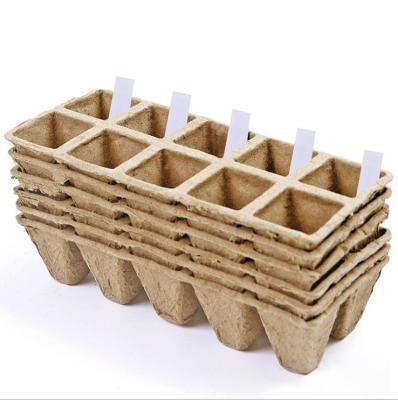 China Eco-friendly Plant Nursery Seeding Tray Electronic Medicine Paper Pulp Seedling Cup Biodegradable Flower Pots for sale