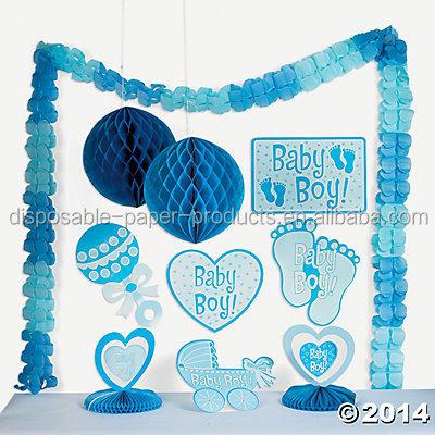 China Baby Boy Shower Decorating Kit Honeycomb Tissue Balls with Hanging Tassel Tissue Paper Ball Party Decoration Tissue Paper Ball for sale