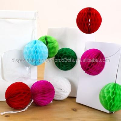 China Tissue Wallpaper Hanging Decorations 3 (5cm) Mini Tissue Paper Honeycomb Balls - 6 Colors Honeycomb Decorations for sale