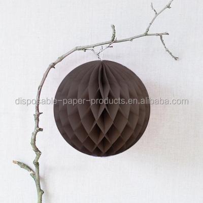 China BROWN HONEYCOMB BALL Tissue Paper Ball Lantern Decor Wedding Party Birthday Honeycomb Decorations Tissue Wallpaper Hanging for sale