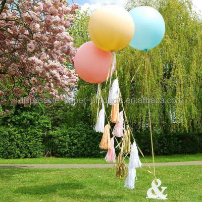 China Toy New Party Decoration Ideas Gift Giant Round Tasselled Helium Balloon Jumbo Balloon with Tassels Tails Naked, Pale - Pink and Light Blue for sale