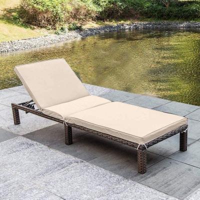 China Adjustable Back Garden Pe Weather Rattan Wicker Sofa Pool Outdoor Daybed for sale